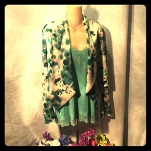 Teal & White Pro Attire Office Cover-Up